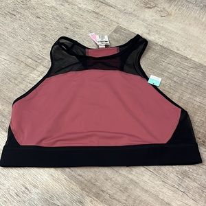 PINK Victoria’s Secret - Racerback high collar sports bra haut court